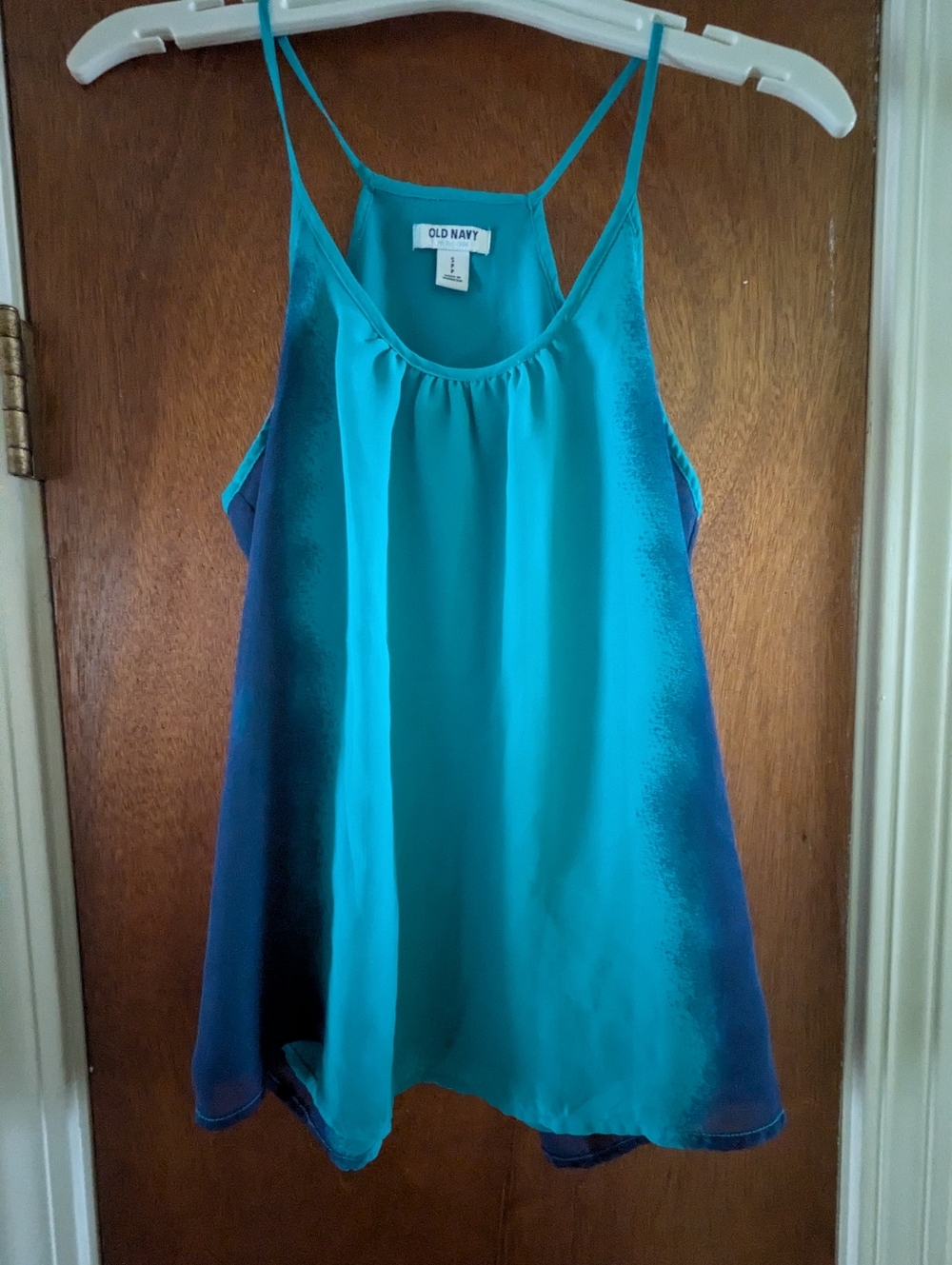 Old Navy Teal Blue Ombre Spaghetti Strap Tank Top